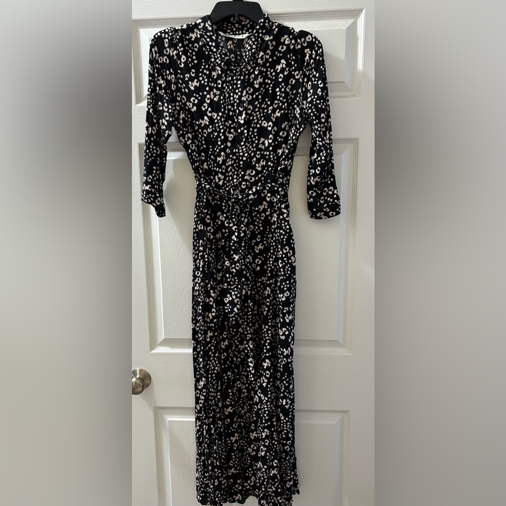 Zara Patterned Maxi dress 3/4 Sleeve XL